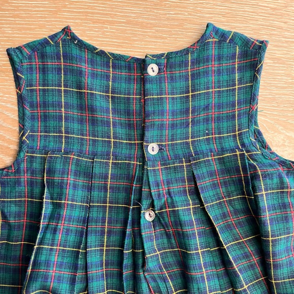 Girls Vintage Green Plaid girls jumper dress size‎ 4 handmade Christmas holiday - Picture 7 of 7